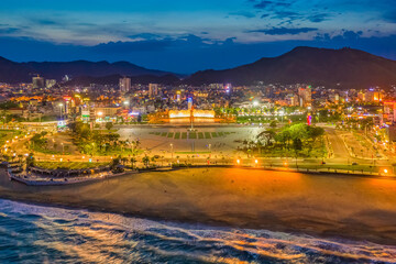  Aerial view of square at Quy Nhon city, Vietnam
