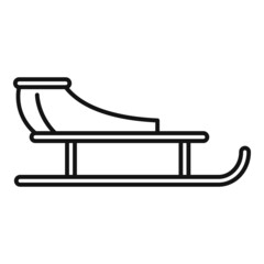 Snow sleigh icon outline vector. Claus sledge