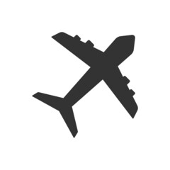 Airplane icon. Flat design vector illustration isolated on white background.