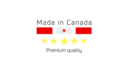 Made in Canada label. Canada quality badge. Vector design. 