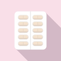 Probiotic blister icon flat vector. Lactobacillus bacteria