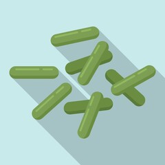 Probiotic germ icon flat vector. Good bacterium