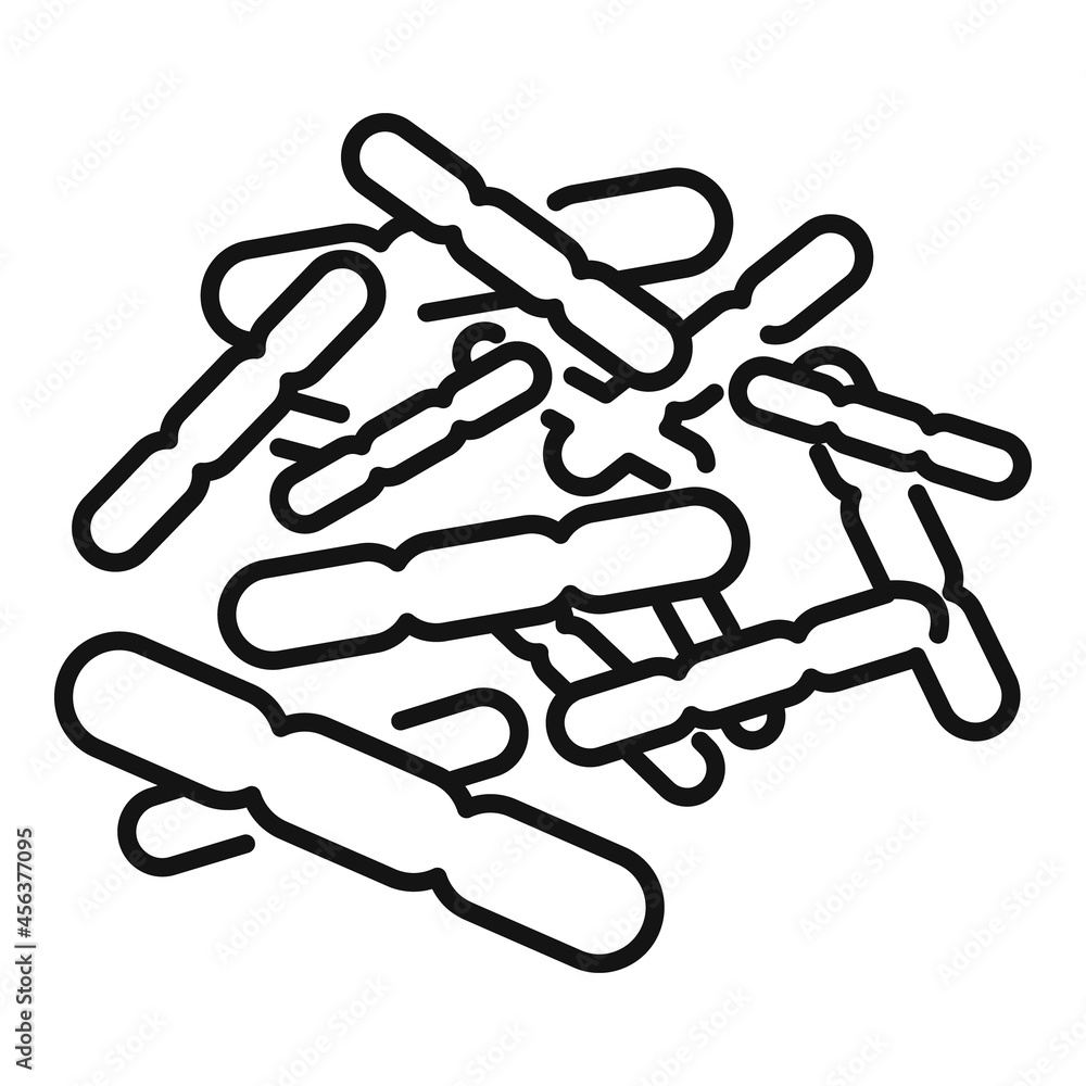 Sticker Gut probiotic icon outline vector. Bacteria lactobacillus