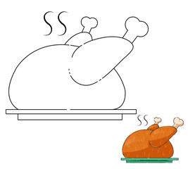 child Game. chicken food coloring page