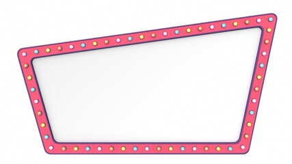 Pastel light board sign retro on white background. 3d rendering