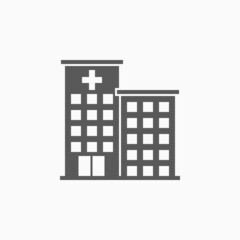 hospital icon, infirmary vector, sanatorium illustration - obrazy, fototapety, plakaty