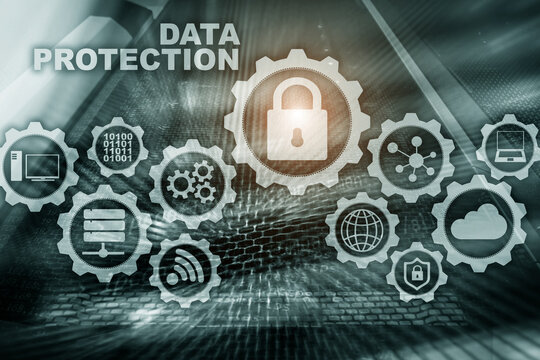 Server data protection concept. Safety of information from virus cyber digital internet technology