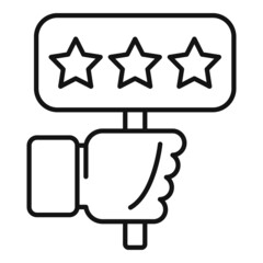 Banner feedback icon outline vector. Product review