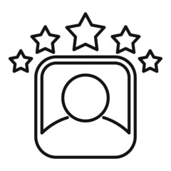 Best customer review icon outline vector. Product feedback