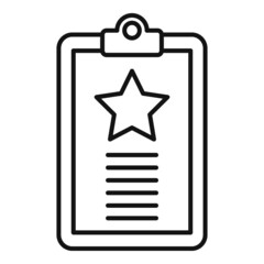 Review clipboard icon outline vector. Service experience