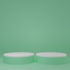 Product Stand in green room ,Studio Scene For Product ,minimal design,3D rendering	
