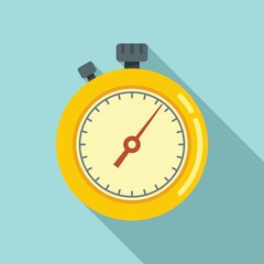 Timer counter icon flat vector. Stopwatch clock