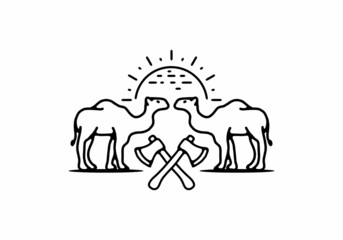 Line art illustration of camel