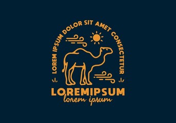 Line art illustration of camel