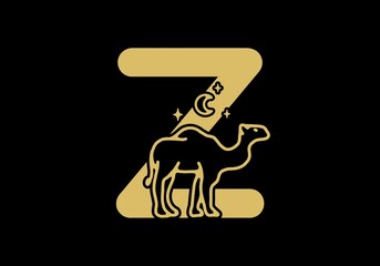 brown color of Z initial letter with camel shape