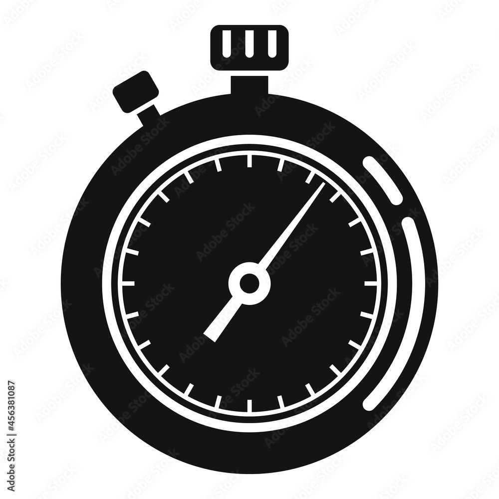 Poster timer counter icon simple vector. stopwatch clock