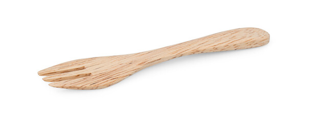 wood fork on white background