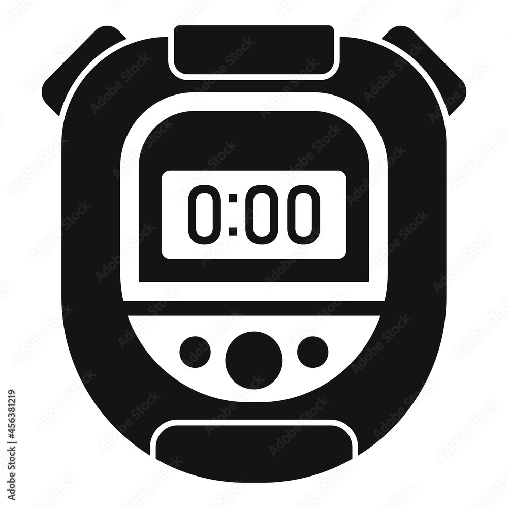 Poster digital stopwatch icon simple vector. stop timer