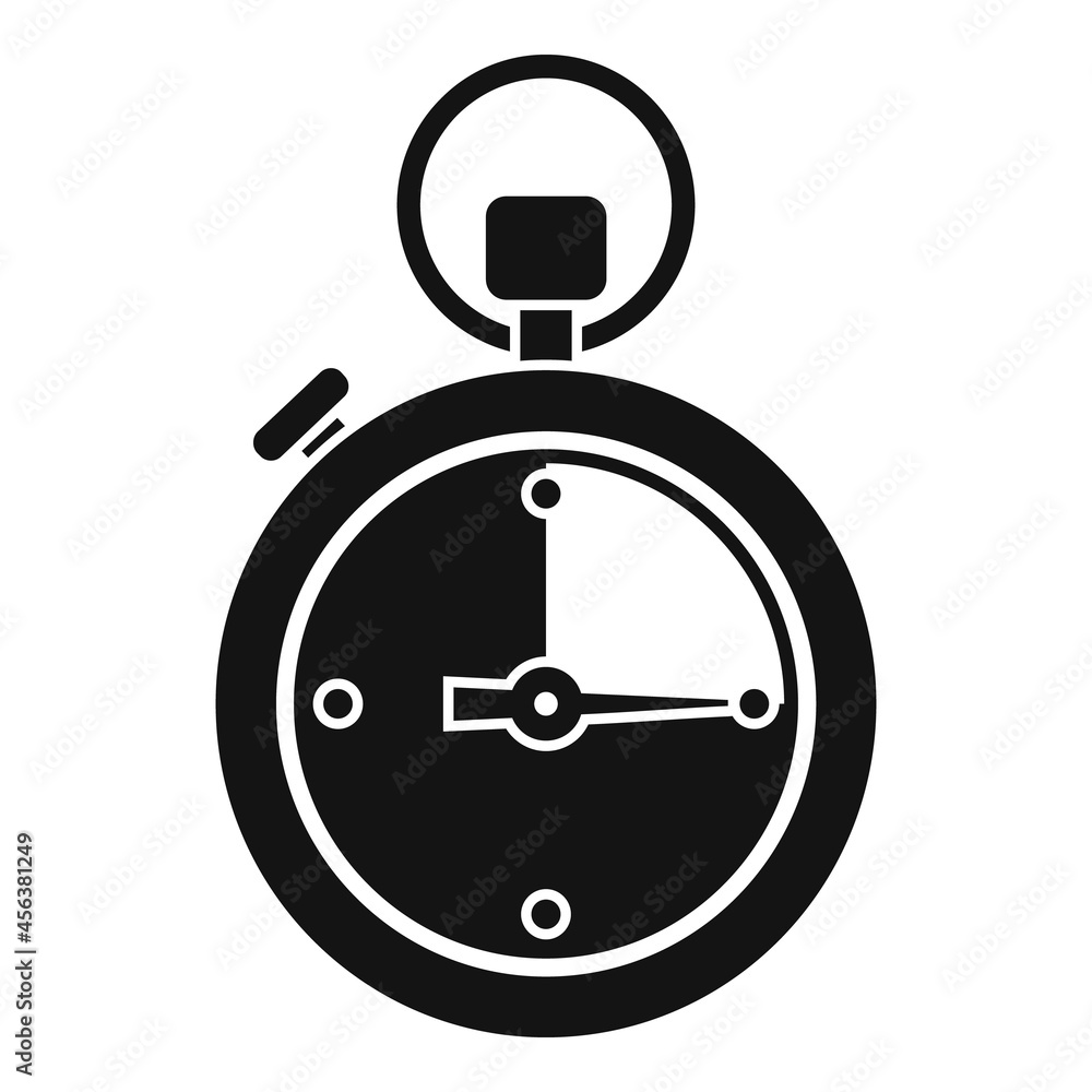 Poster stopwatch interval icon simple vector. stop clock