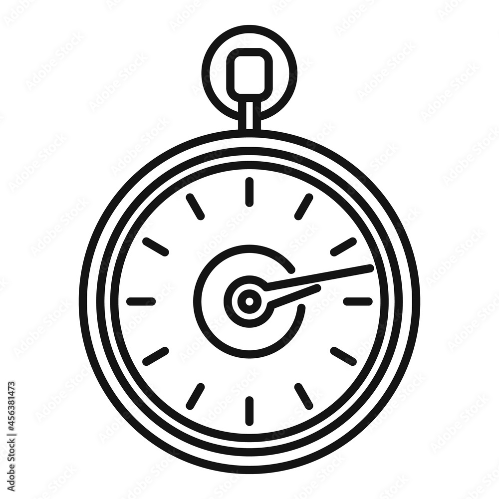 Poster timer counter icon outline vector. stopwatch clock