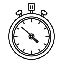Stopwatch arrow icon outline vector. Stop clock