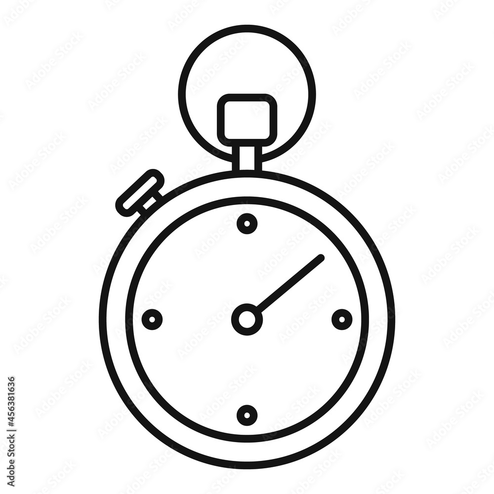 Poster stopwatch interval icon outline vector. stop clock