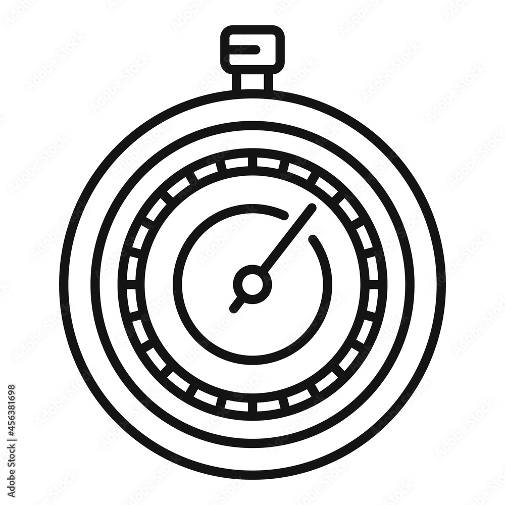 Poster button stopwatch icon outline vector. stop timer