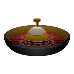 Naklejka premium Casino wheel icon cartoon vector. Fortune roulette