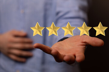 touching technology interface with ranking stars