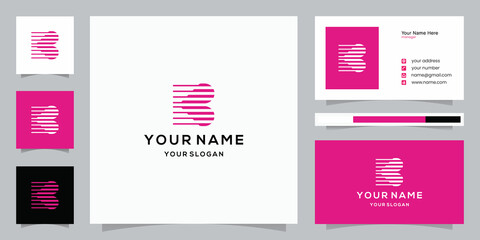 Modern design logo or monogram or initials letter b with heart