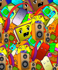 Vector colorful abstract video game equipment illustration
