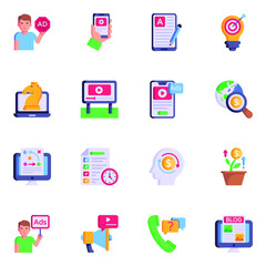 Set of Advertisement Flat Vector Designs 

