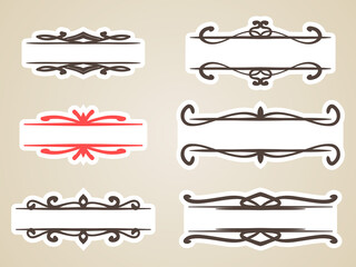 Calligraphic headline frame design element, Vector set