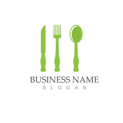 fork and spoon icon vector template