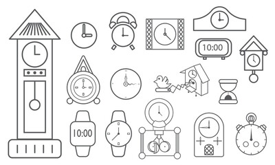 clock icon outline vector. Simple Set of Time Related Line. thin line style.