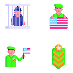 Set of Patriotism Flat Icons 

