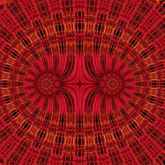 fractal intricate designs in gold and pink  on a red background