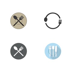fork and spoon icon vector template