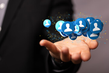 Digital technology background. Network connection dots and lines.