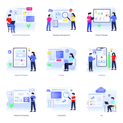 Collection of Software Development Flat Illustrations

