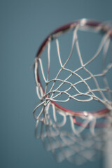 Basketball street netting, selective focus