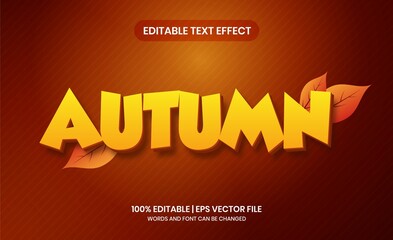 Autumn 3D editable text effect, autumn banner, autumn vector editable file
