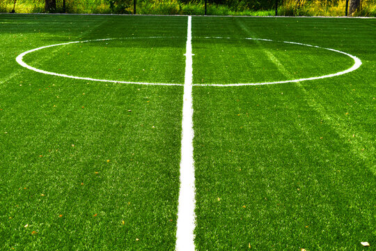 green lawn football field markings