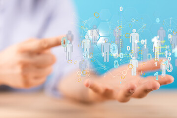 Global network. Blockchain. 3D illustration. Neural networks and artificial intelligence. Abstract