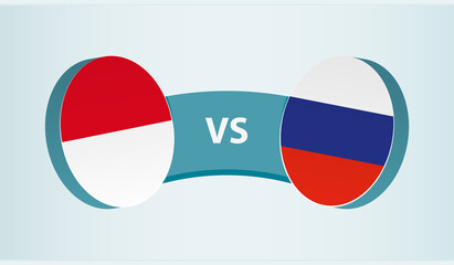 Monaco versus Russia, team sports competition concept.