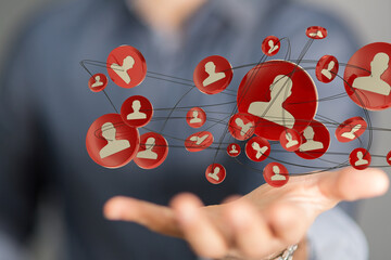 group - conference Digital Network and data concept