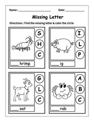 Missing Letter Worksheets, Missing Alphabet Worksheets