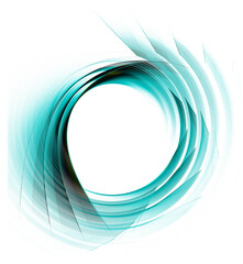 The curved blue elements are arranged in groups to create a circular frame on a white background. Graphic design element. Logo, sign, icon, symbol. 3d rendering. 3d illustration.