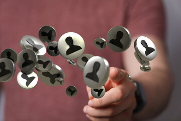 using social network connection 3D rendering