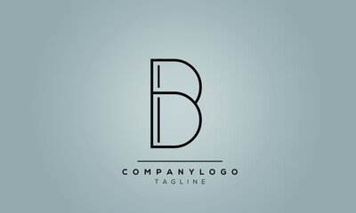 Abstract Letter Initial B Vector Logo Design Template